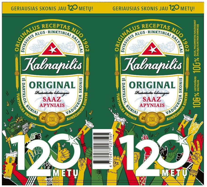 Prekės ženklas: Kalnapilis ORIGINAL Praturtintas kilmingais SAAZ APYNIAIS 120 METŲ